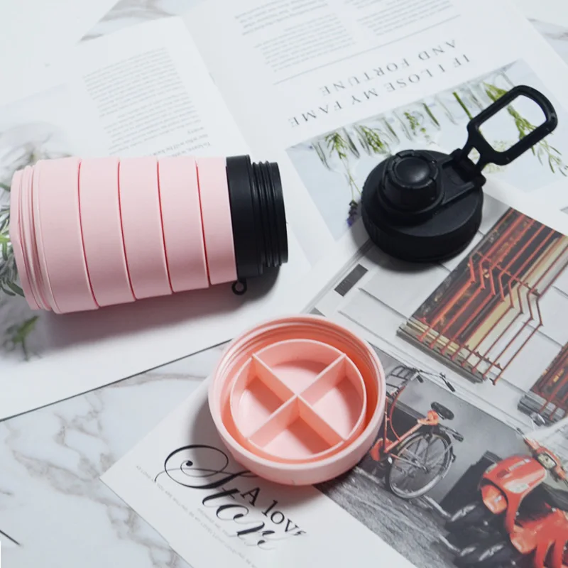 

Travel Silica Gel Collapsible Glass Retractable Kettle Sports Travel Portable Large Capacity 750ml Cup