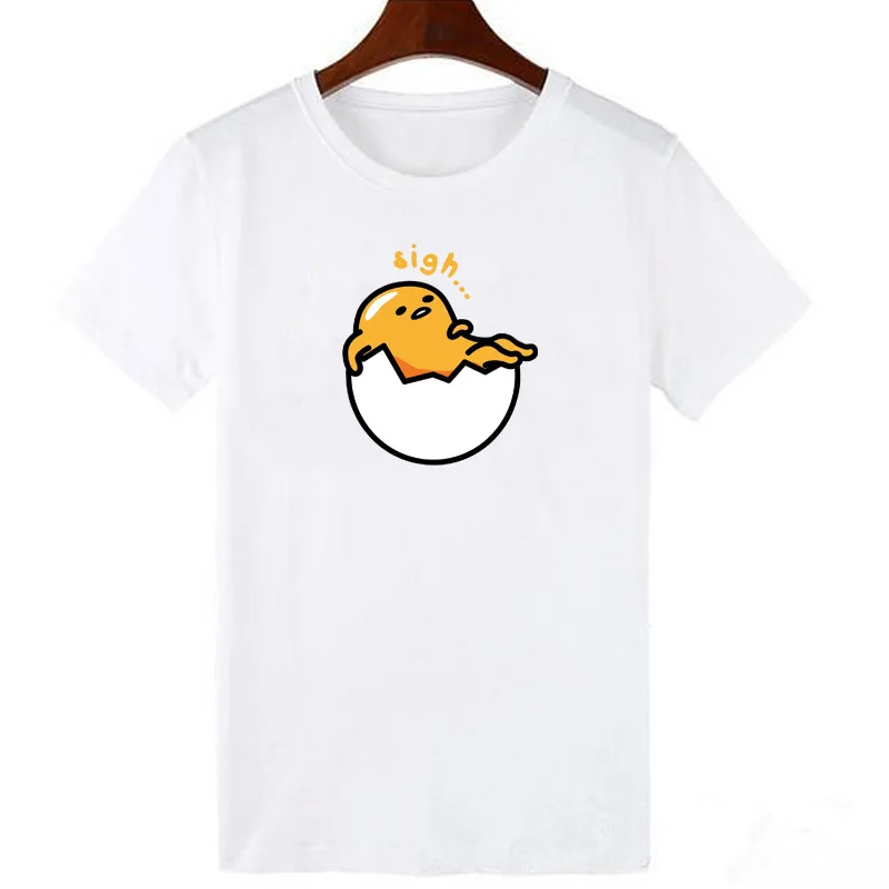 Японский Harajuku милый Gudetama Lazy Egg Yolk забавная футболка для мужчин хлопок Kawaii мультфильм печать футболка Новинка Женская футболка Топы