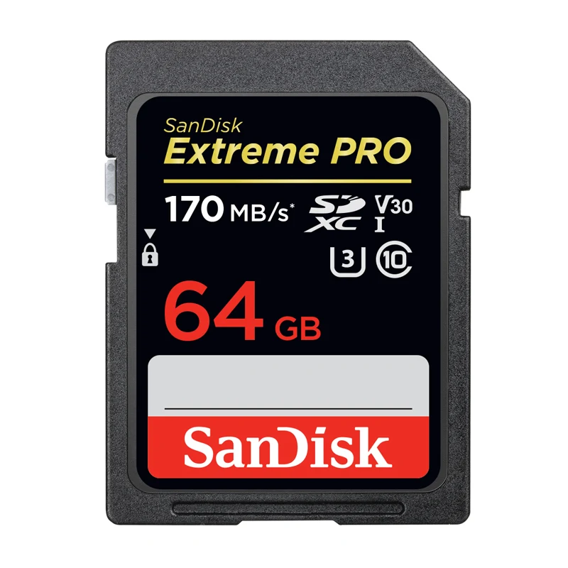 SanDisk Экстремальная Pro sd-карта 32 Гб SDHC 95 м/с 64 Гб 128 ГБ 256 ГБ SDXC UHS-I класс 10 170 м/с карта памяти Поддержка U3 4K видеокарта - Емкость: 64 ГБ