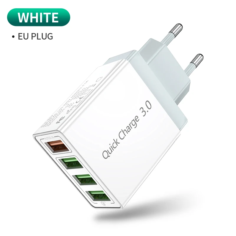 Udyr Quick Charge 4,0 3,0 USB зарядное устройство для iPhone 11 samsung S10 A50 huawei P30 Pro EU US 4 порта быстрое настенное зарядное устройство для мобильного телефона - Тип штекера: 4 Port White EU