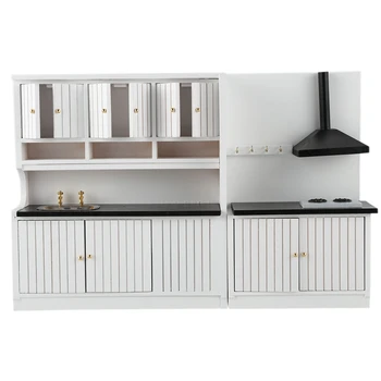 

1:12 Dollhouse Miniature Furniture Wooden Kitchen Set