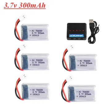 

3.7V 300mAh 702030 Lipo Battery + 3.7v Charger For Udi U816 U830 F180 E55 FQ777 FQ17W Hubsan H107 Syma X11C FY530 RC Drone Parts