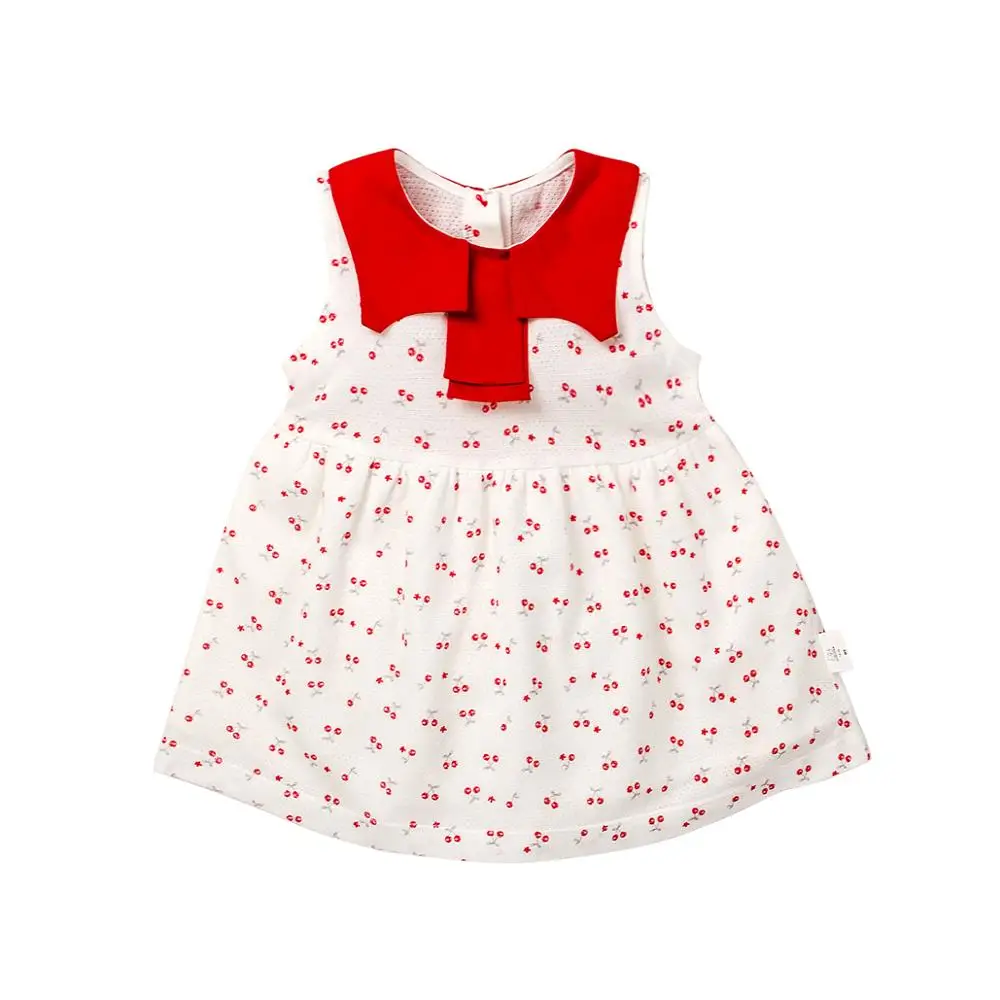 Летняя одежда высокого качества из дышащего хлопка для малышей Симпатичные костюмчики для маленьких детей, детское платье с короткими рукавами для девочек от 0 до 4 лет - Цвет: Red