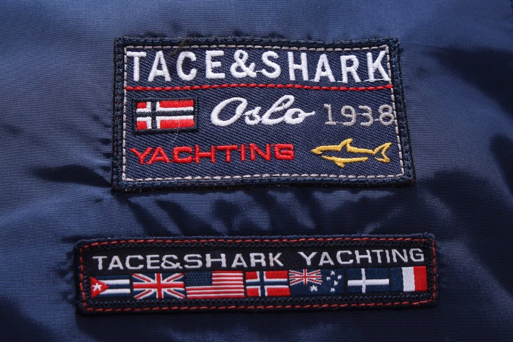 Новое поступление, мужской Тренч Tace& Shark, брендовая мужская куртка, модная и повседневная, ветрозащитная, с буквенным принтом, одноцветная, приталенная куртка