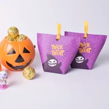 DIY 10x12x6 см оранжевый цвет креативный Хэллоуин Тыква призрак шаблон Подарочная коробка наличные конфеты складной подарочная цветная коробка оптом на заказ