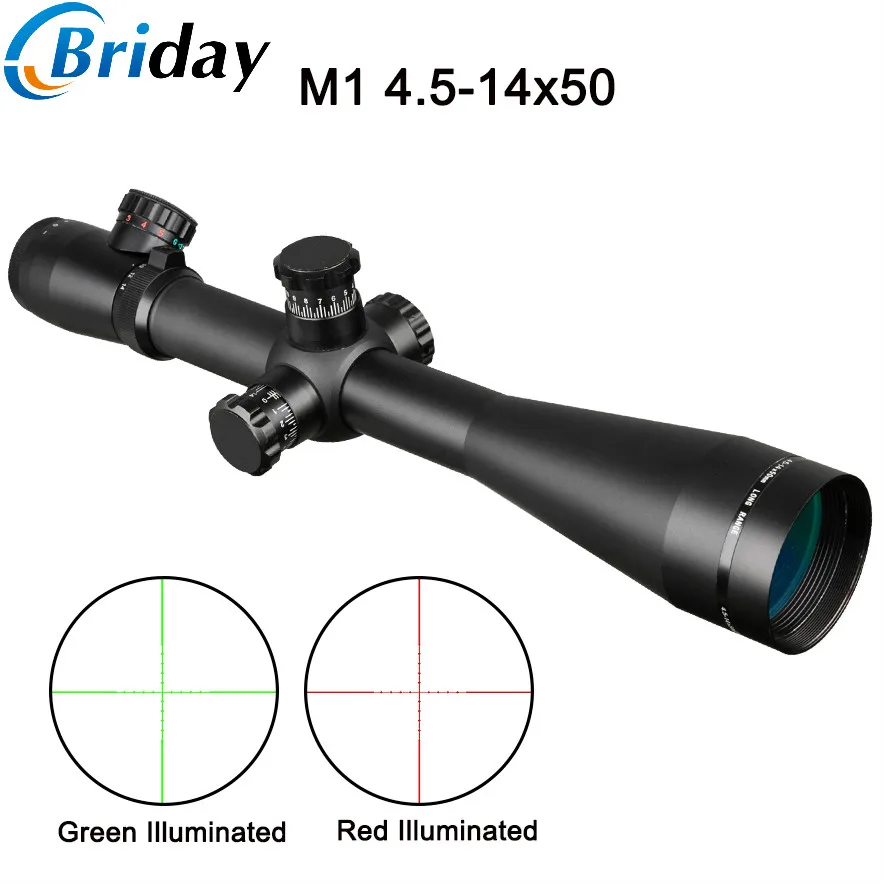 M1 4.5-14x50 Hunting Mark4 M3 3.5-10x50 M1 4.5-14X50 M3 6-24x50 M1 6-24x60 Mil-dot Illuminated Riflescopes Rifle Scope With 20mm Mounts - Цвет: M1 4.5-14x50