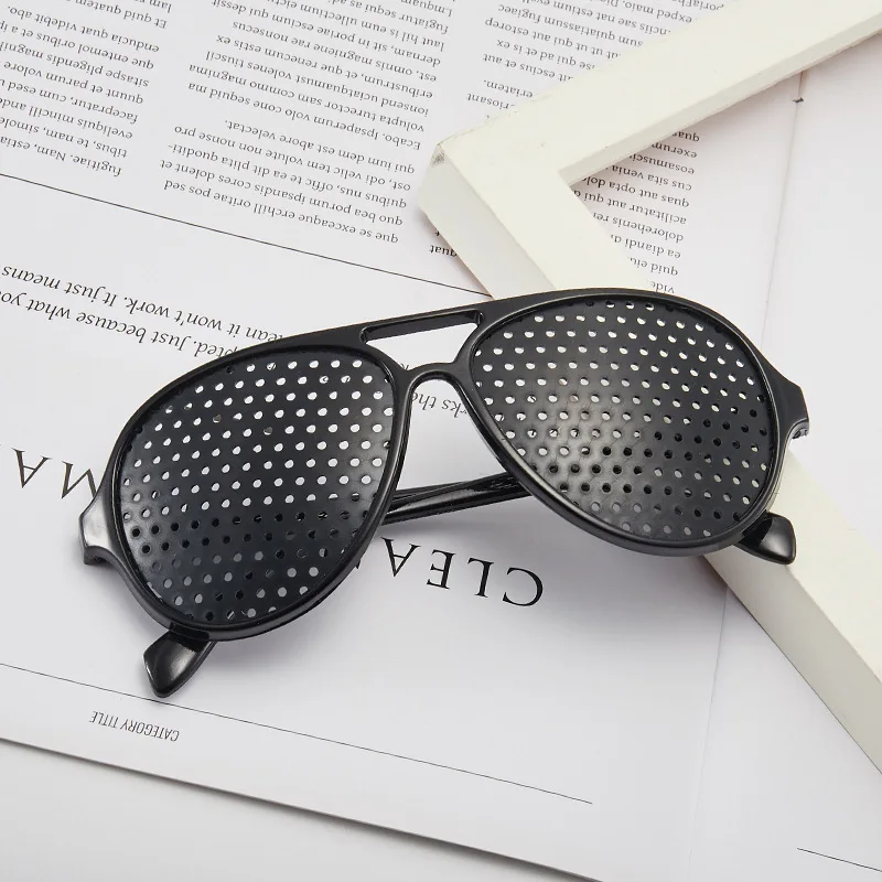 Fashion Relieve Pinhole Glasses Men Corrective Anti-Fatigue Myopia Glasses Reading Black Frame Protector Eyesight Improve Vision