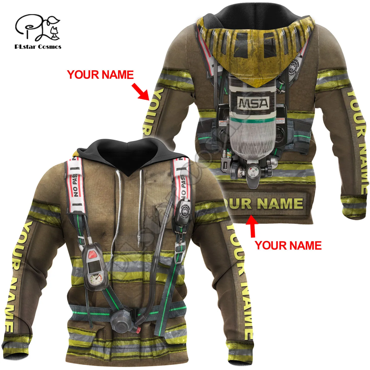 

PLstar Cosmos Amazing Firefighter Suit Fireman 3D Print Hoodies Sweatshirts Zip Hooded For Men And Women Casual Streetwear Q29