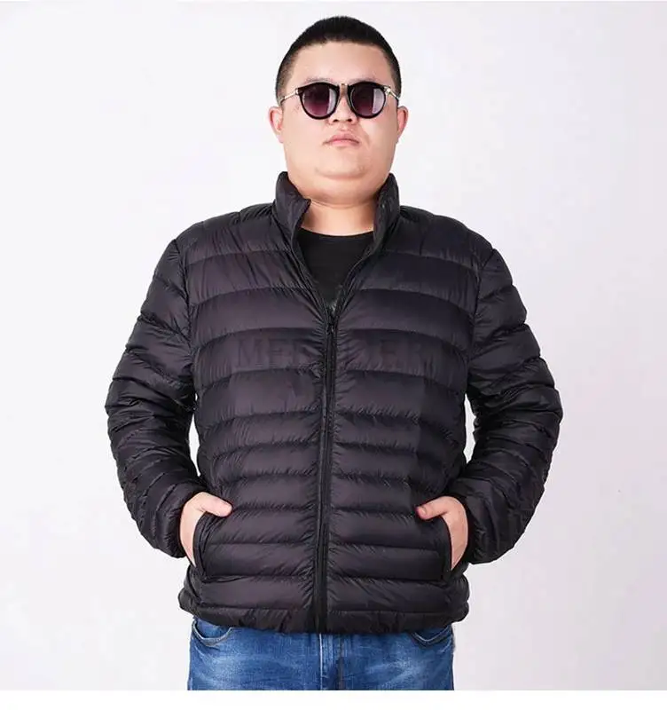 high quality spring Large size thin light hooded men down jacket large size coat warm plus size winter jacket men 12XL 11XL 10XL black parka jacket Parkas