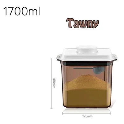 Tawny-1700ml Контейнер для хранения продуктов, коробка для сухого молока, герметичный контейнер для орехов, Кухонный Контейнер для сортировки пищевых продуктов, Прямая поставка - Цвет: Tawny-1700ml