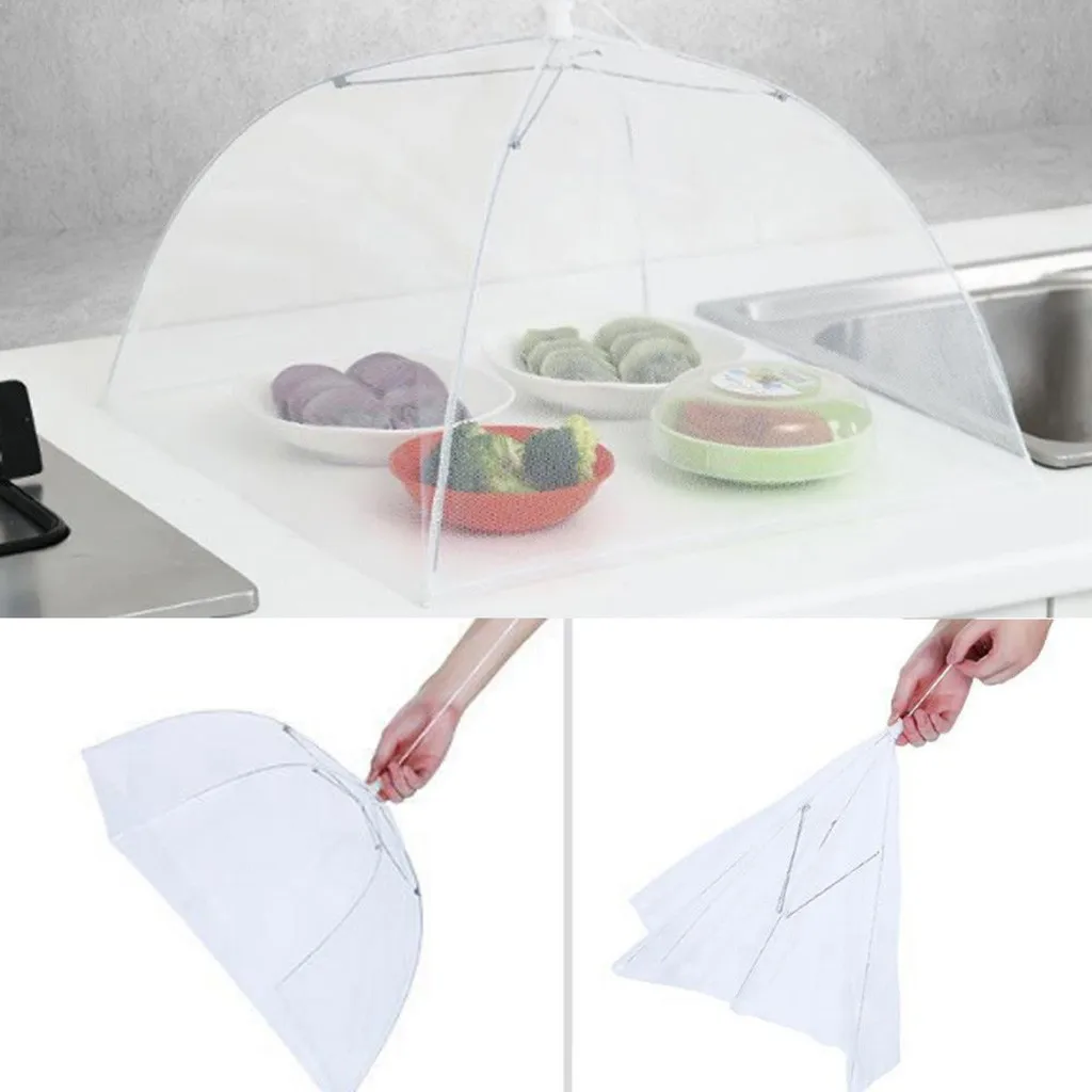 6Pcs Large Pop Up Mesh Screen Protect Food Cover Tent Dome Net Umbrella