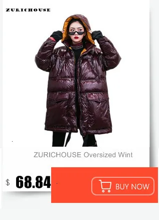 ZURICHOUSE Luminous Winter Jacket Women Turtleneck Warm Parka Fashion Cropped Coat Ladies Shiny Reflective Jacket