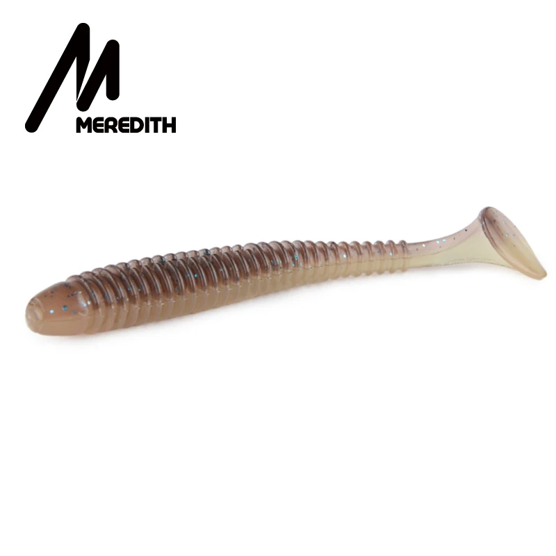 MEREDITH Swing Impact T tail Силиконовые мягкие приманки 55 мм 65 мм 75 мм Спиральные Червячные рыболовные приманки привлекательные Воблеры снасти для ловли окуня - Цвет: B