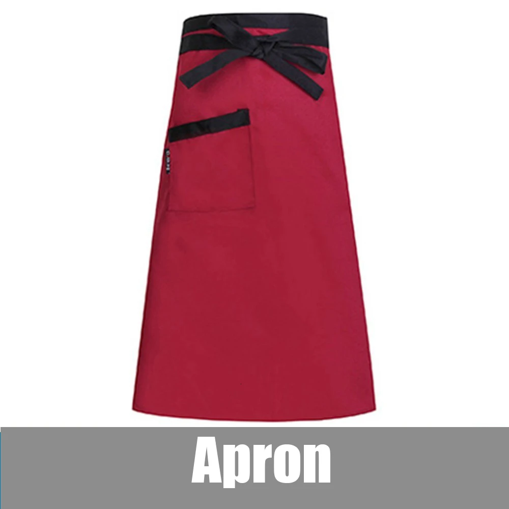 Apron 3 Высококачественная куртка шеф-повара с длинными рукавами для мужчин и женщин, кухонная одежда для приготовления пищи, ресторана, кафе, пекарни, парикмахера, официант в кафе, Рабочая форма - Цвет: Apron 3