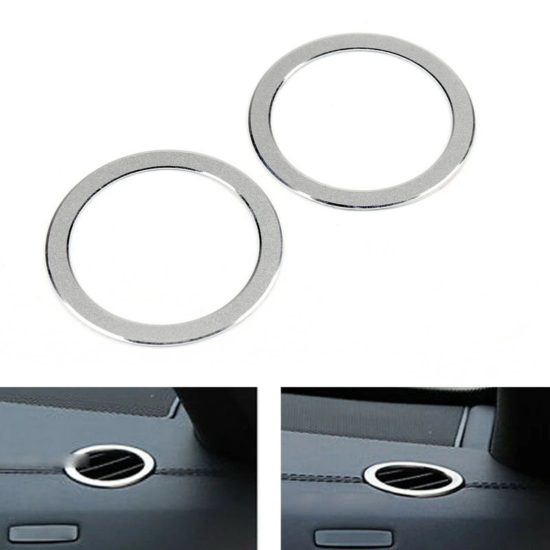 

2Pcs Silver Stainless Steel Inner Front Air Vent Outlet Cover Trim for Mercedes Benz GLK X204 2008-2015