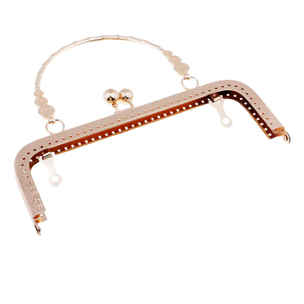 Vintage Square Metal Purse Clasp Frame Handle Sewing Clutch Bags Accessories Making Kiss Clasp Lock for Bag