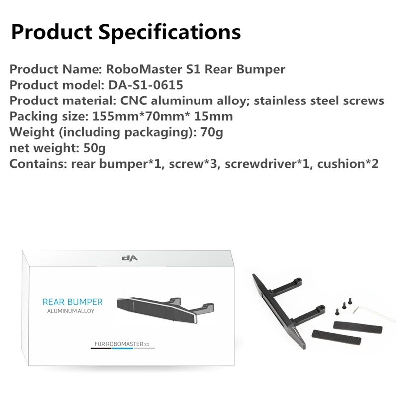 Rear Bumper for Dji Robomaster S1 Intelligent Educational Robot Anti-Collision Protector Robomaster S1 Parts