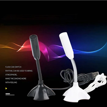 

Flexible Mini Studio Speech Microphone for YouTube Video Skype Chatting Gaming Podcast Recording KTV 3.5mm Wired Microphone