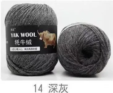 factory price 5pcs Thick hand knitting yarn Yak Wool Blended yarn 3mm extra fine fancy knitting yarn - Цвет: 14