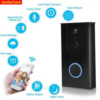 

Smart Doorbell Camera PIR Motion Detection 720P Visual Call Intercom Infrared Night Vision Remote Record Home Security Monitor