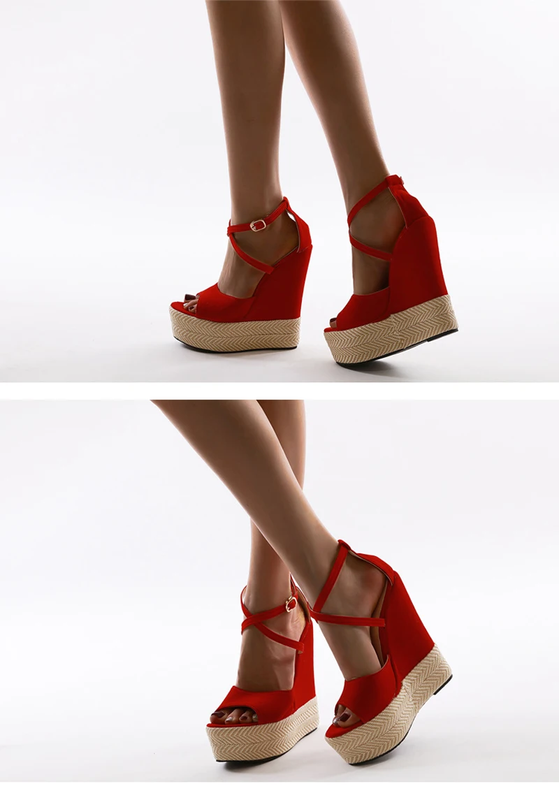 2020 Sandals 15cm Heel Red Platform 