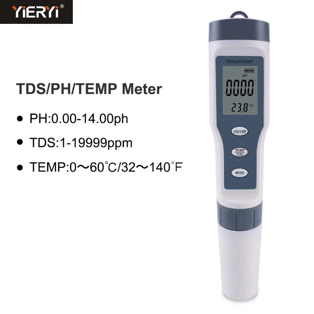 Yieryi цифровой тест воды er 4 в 1/3 в 1 тест EC/TDS/PH/TEMP контроль качества воды тест er комплект для бассейнов питьевой воды - Цвет: HQ9901 No backlight