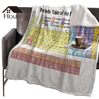 

BIGHOUSES Throw Blanket Periodic Table Of Elements Chemistry Fleece Blankets Personalized Blankets Bedclothes