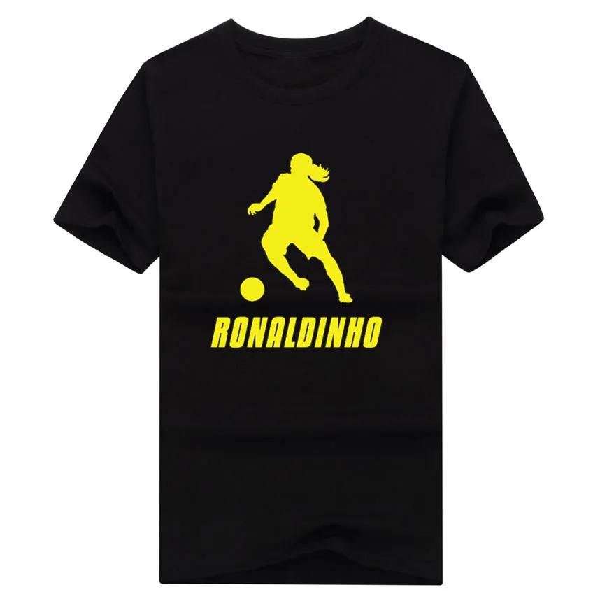 Legends Ronaldo de Assis Moreira Футболка модная мужская хлопок короткий рукав Ronaldinho shadow футболка 0112-1 - Цвет: 1