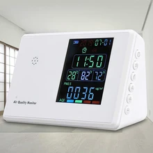 USB порт сигнализации для CO2 PM2.5 влажность формальдегида Частицы воздуха монитор качества точный домашний стоящий ЖК-дисплей офис