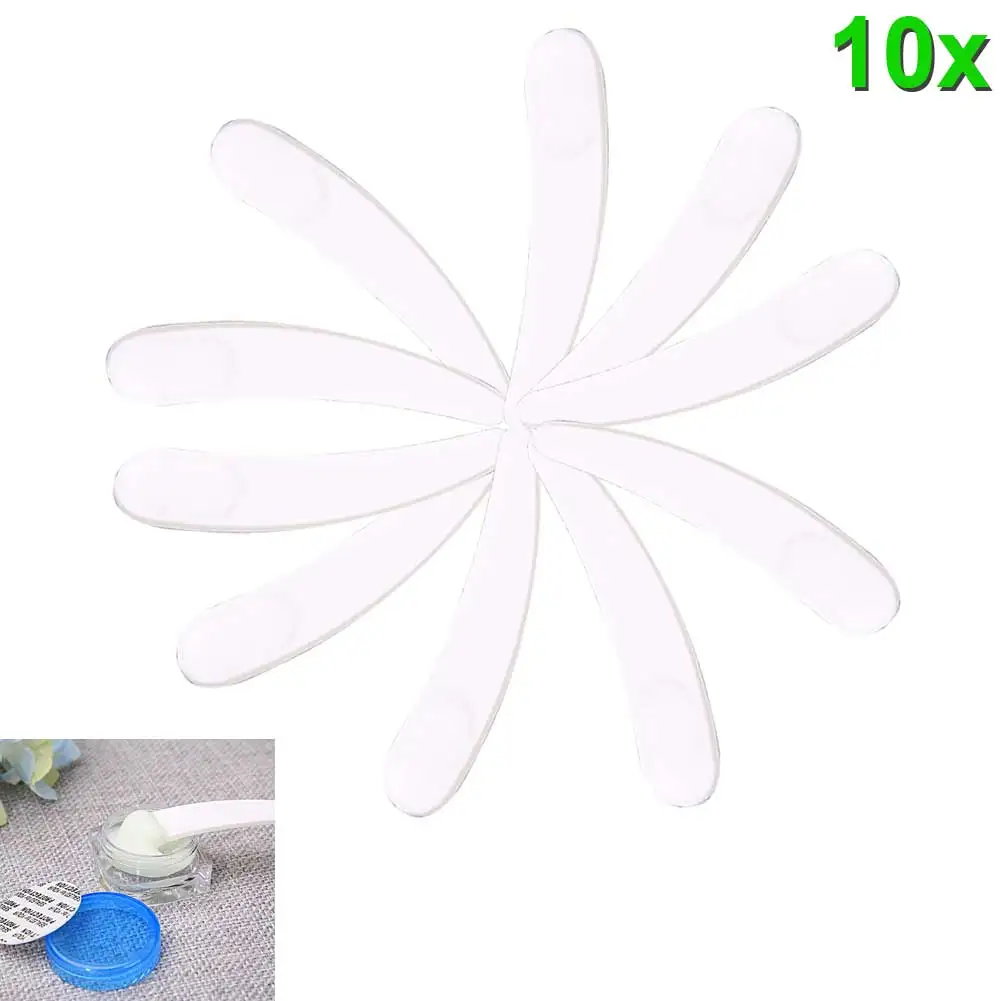 10pcs Недавно 10/20/50/100/200 шт./компл. маленькая ложка инструменты DIY домашние маски палка набор кисточек для макияжа, пластиковый шпатель инструмент CLA88 - Цвет: 10pcs