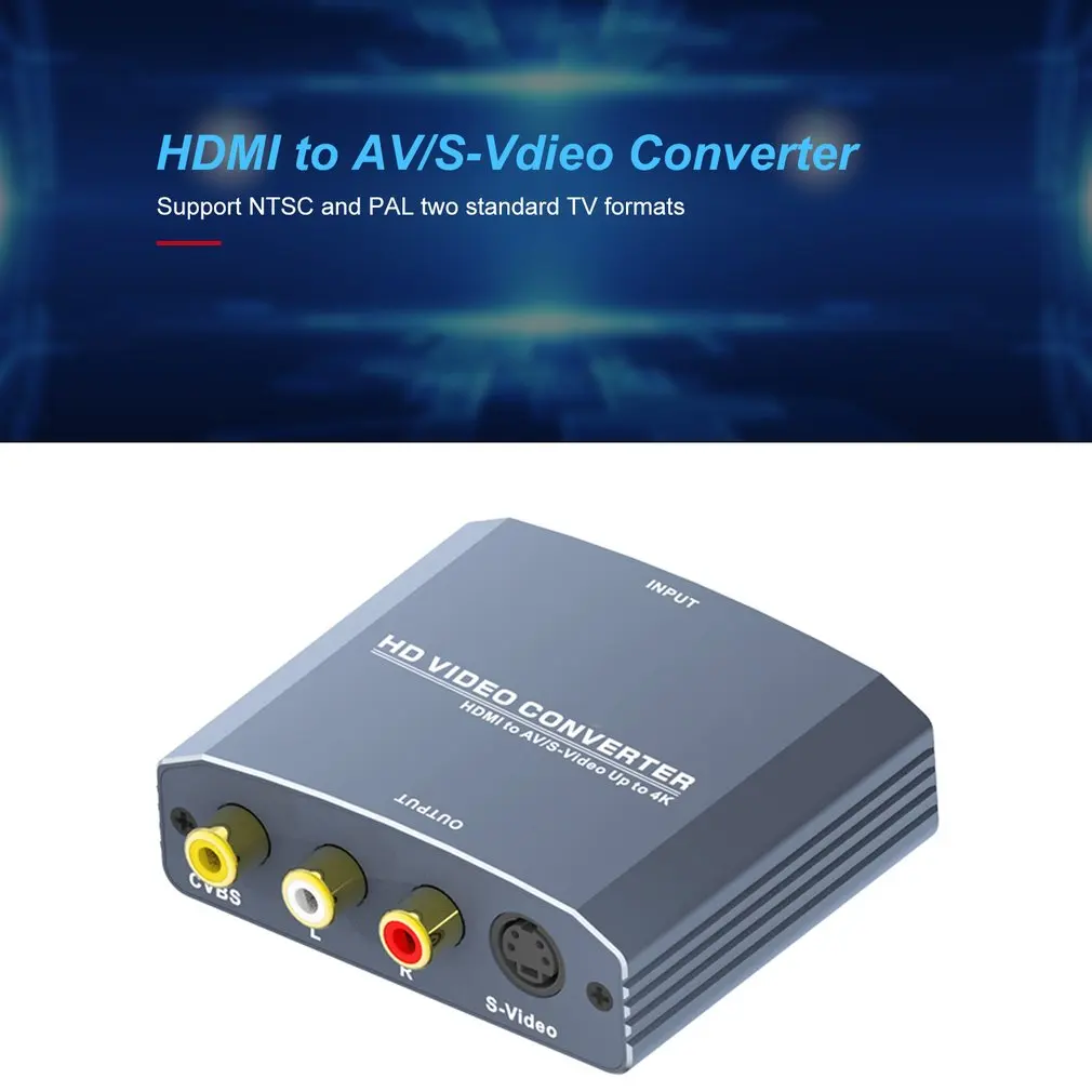 HDMI к CVBS/s-видео конвертер Поддержка 480i/576i/480 p/576 p/720 p/1080i/1080 P/4 K разрешение для NTSC PAL