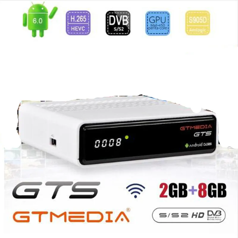 GTMEDIA GTmedia GTS Android 6 0 4K Smart TV BOX Amlogic S905D Combo DVB S2 спутниковый ресивер 2G/8GB BT4.0