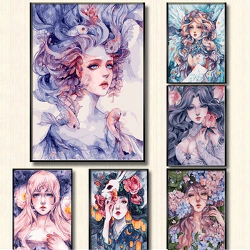 

Fashion Lady Girl Long Hair DIY PaintingColoring Embossing Decorative Template Wall Decor Girl Bedroom Decoration