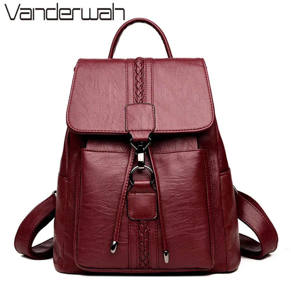  Bagpack Luxury Women Backpack Genuine Leather Backpacks for Teenage Girls Female School Shoulder Ba - 32856283660