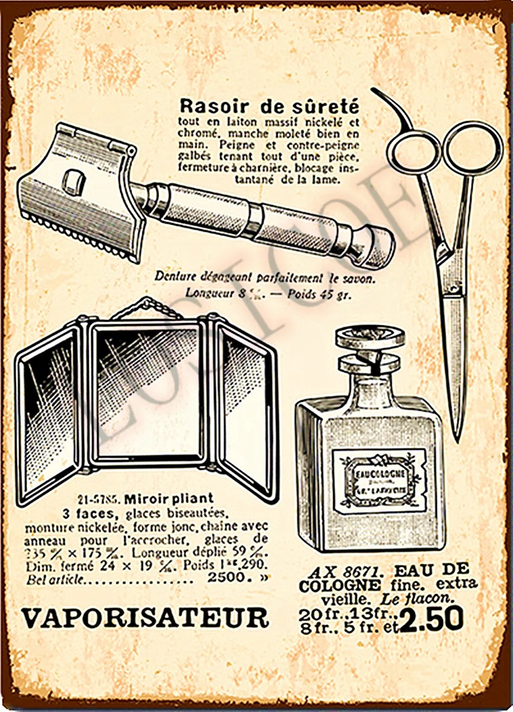 Barber tools Haircut Tattoo Wall Chart Retro Praft Paper Posters Sticker Art Inkjet Printing Shop Decor | Дом и сад