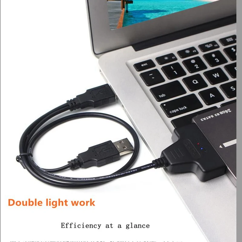 

USB2.0 to SATA hard drive easy drive line, dual usb interface, 2.5 inch mechanical hard drive data cable transfer line,mobile co