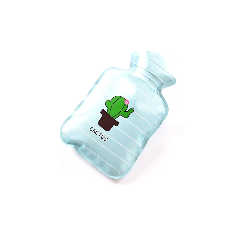 Green base cactus(S) Милая бутылка для горячей воды, грелка для рук, наполненная теплой водой и теплая водонепроницаемая сумка для дома - Цвет: Green base cactus(S)