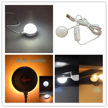 

LED Book Light USB Powered 2W Mini Energy Saving LED Bulb for Study Room Portable Reading Lamp Creative Design Magnet Light
