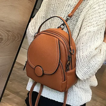 

ACELURE Fashion Designer Women PU Leather Mini Backpack Soft Touch Multi-Function Small Backpack Students School Bags Girl Purse