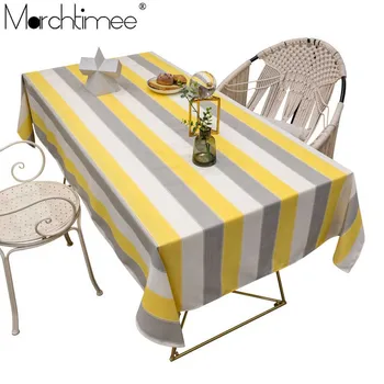 

Home Textile Decor Stripe Cotton Linen Tablecloth Orient Rectangular Table Cloth Tassel Coffee Tea Dining Kitchen Table Cover
