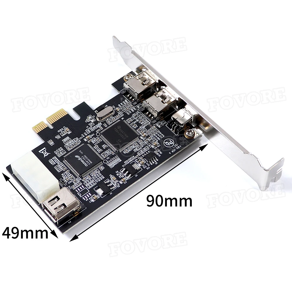 PCI-e 1X IEEE 1394A 4 Port(3+1) Firewire Card Adapter 1 Set With 6 Pin To 4 Pin IEEE 1394 Cable For Desktop, ssd adapter card,pcie adapter card,pcie expansion card,pcie usb adapter card