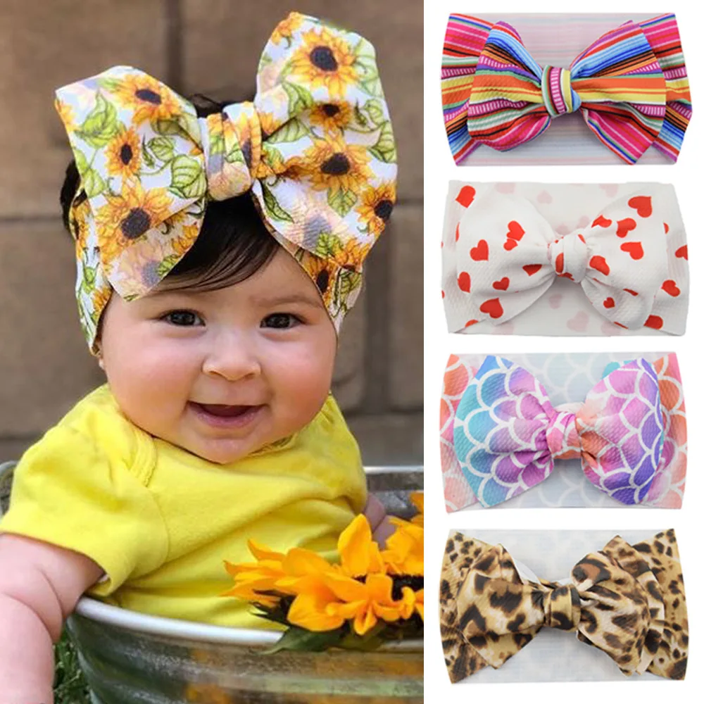 leopard hair bow for babies