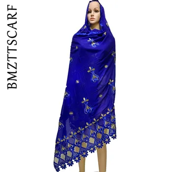 

Nice Design African Muslim Women Scarfs embroidery cotton big scarfs for pray headscarf shawls BM925