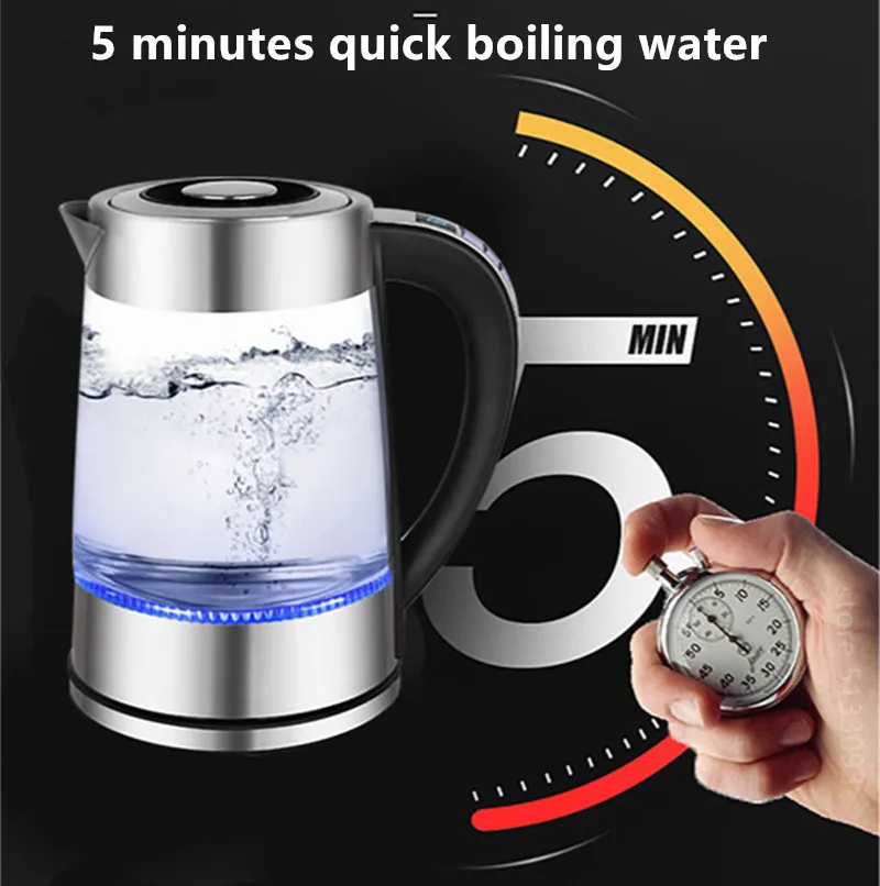 1.8l Blue Led Light Electric Glass Kettle 1800w Tea Coffee Kettle Pot With Temperature  Control & Keep-warm Function - Electric Kettles - AliExpress