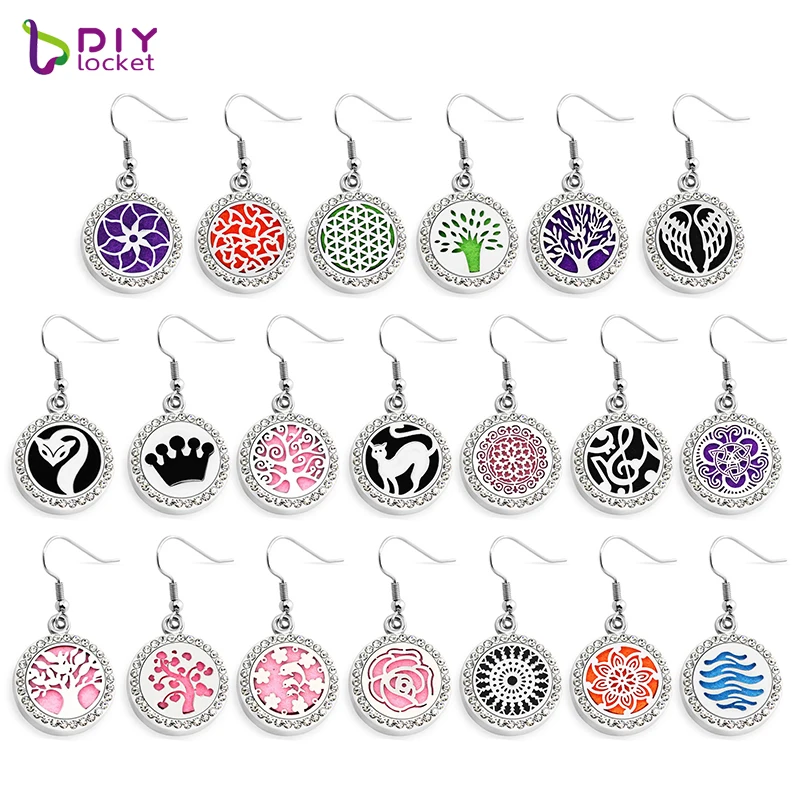 1 Pair 20mm Alloy Aromatherapy Diffuser Necklace Wholesale Earring With Free Pads CD160-217-E01 | Украшения и аксессуары