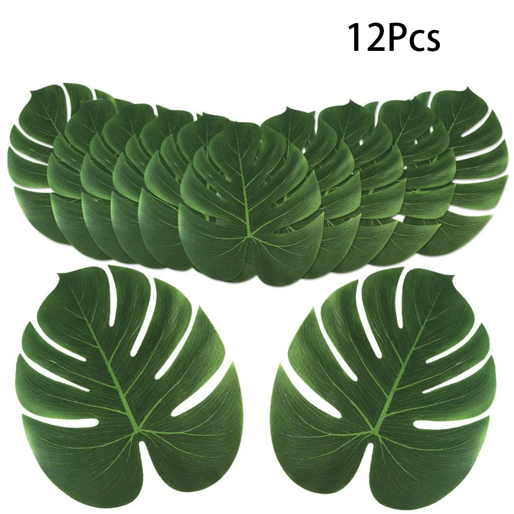 

Artificial Tropical Palm Leaves For Hawaiian Luau Theme Party Decorations Fake Monstera Leaves Wedding Party Supplies Home Decor