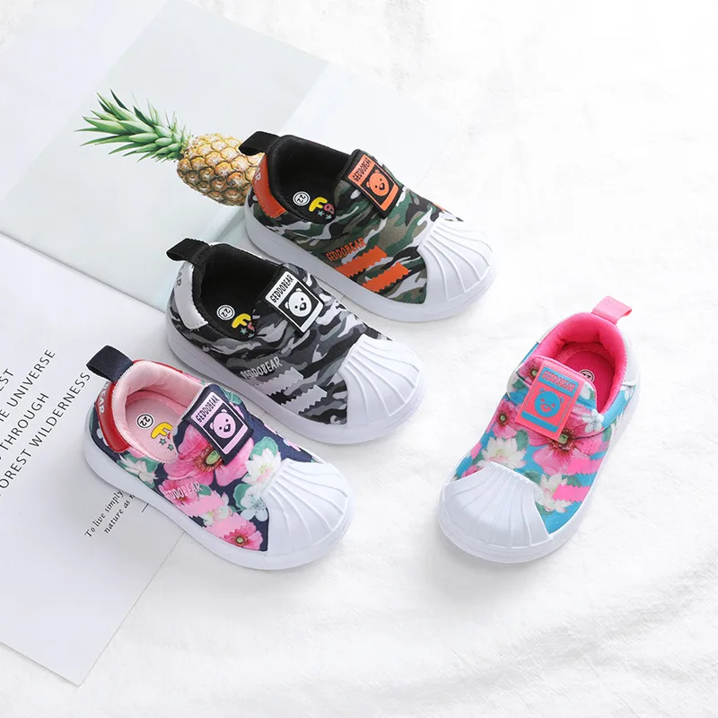

Children Sports Shoes Wenzhou Autumn New Style Foot Covering Sneakers Elastic Cloth Babies' Toddler Shoes Decorative Pattern She