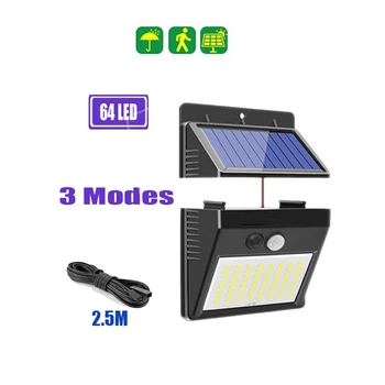 

64/30 LED Solar Lights Power Solar Motion Sensor Outdoor Light,Solar Powered Wireless Waterproof Exterior Security Wall Light De