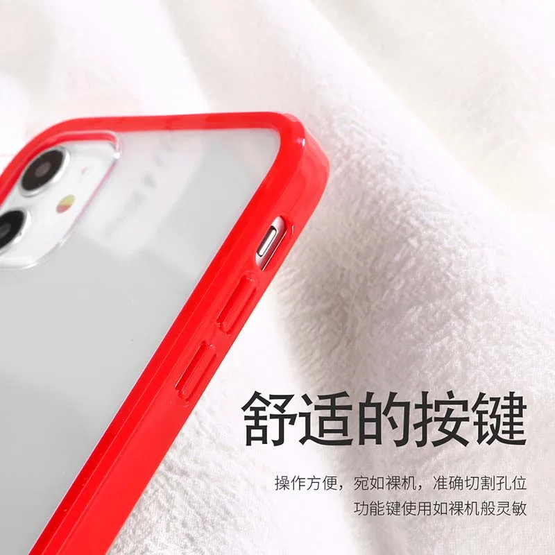 Dual Color Case For iPhone 13 12 Mini 11 Pro X S Max XR 7 8 Plus SE Shockproof Color Straight edge Clear Back Soft TPU Cover magsafe charger iphone 13