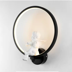 Lampe murale à LED, applique moderne, artistiques, thème anges, pour salon, chambre à coucher, éclairage de chevet, dero de maison 